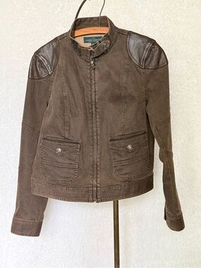 Lauren Ralph Lauren Dark Brown Moto-Style Jacket